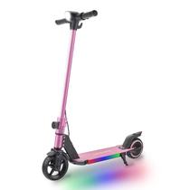 Patinete elétrico infantil LEFELWEL 150W dobrável com LED rosa