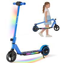 Patinete elétrico infantil SIMATE dobrável com LED e freio duplo 14 km/h Patinete elétrico infantil SIMATE dobrável com LED e freio duplo 14 km/h