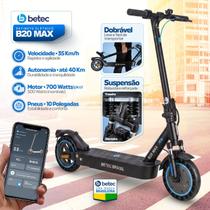 Patinete Elétrico Scooter Betec B20 MAX Velocidade até 35 Km/h Autonomia até 40 Km 700W 15Ah Suspensão App Garantia Patinete Elétrico Scooter Betec B20 MAX Velocidade até 35 Km/h Autonomia até 40 Km 700W 15Ah Suspensão App Garantia