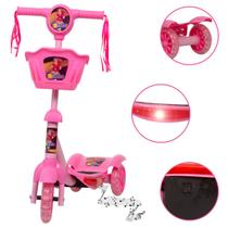 Patinete Feminino Mundo de Kaboo Desenho Infantil Luz Som