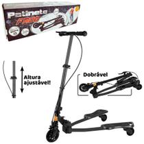 Patinete frog new de metal dobravel com 3 rodas preto 88x79x40cm - Dm Toys