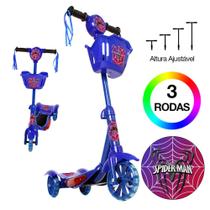 Patinete Homem Aranha 3 Rodas Brinquedo Criança Com Led Patinete Homem Aranha 3 Rodas Brinquedo Criança Com Led