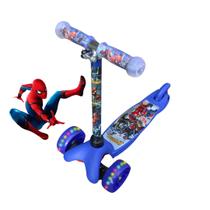 Patinete Homem Aranha Infantil 3 Rodas Com Luz