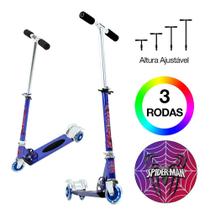 Patinete Homem-Aranha Infantil Meninos de Três Rodas Azul