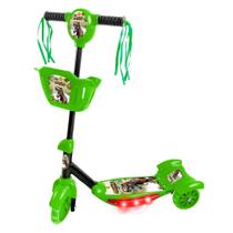 Patinete Infantil 01 Unidade Tema Dinossauro Luz Som Guidão Ajustável 35kg DM Toys