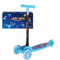 Patinete Infantil 3 Rodas, CKS Toys, Dobrável Com Luzes Led, Ajuste De Altura, Crianças Até 35Kg
