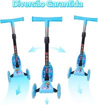 Patinete Infantil 3 Rodas Com Led Dobrável Menino E Menina R325