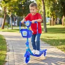 Patinete Infantil 3 Rodas com Led Som e Cesta Menino Menina Patinete Infantil 3 Rodas com Led Som e Cesta Menino Menina