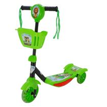Patinete Infantil 3 Rodas Com Som E Luz Verde Para Crianças - Zippy