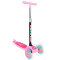 Patinete Infantil 3 Rodas De Led Dobrável Scooter Crianças Rosa