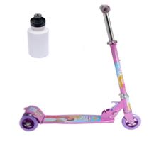 Patinete Infantil 3 Rodas Dobrável Ajustável Rosa + Garrafa