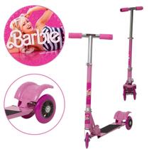 Patinete Infantil 3 Rodas Feminino Barbie Dobrável Radical - Toys 2U