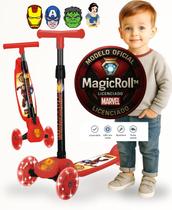 Patinete Infantil 3 Rodas Marvel Avengers Homem de Ferro rodinhas com LED com Altura Ajustavel 3 anos 4 anos ate 30kg