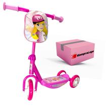 Patinete Infantil 3 Rodas Menina Princesa Rosa Feminino DM - Unitoys