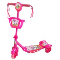 Patinete infantil 3 rodas Musical com luzes Rosa Zoop Toys