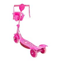 Patinete Infantil 3 Rodas Radical Com Cestinha Luz E Som Para Crianças Menino E Menina