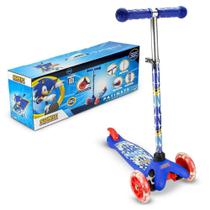 Patinete Infantil 3 Rodas Sonic com LED Desmontável 45kg Azul - BBR Toys