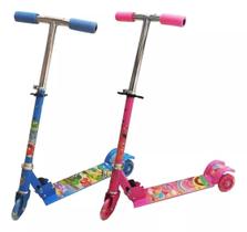 Patinete Infantil 3 Rodinhas com Luz Led e Freio Ajustável Menino Menina Até 50kg