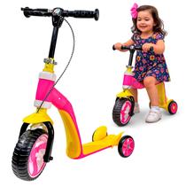 Patinete Infantil Andador Com Banco 3 Rodas Rosa Meninas - Unitoys