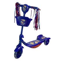 Patinete Infantil Azul com 3 Rodas Dobrável e Efeitos de Luz e Som