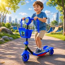 Patinete Infantil Azul Zippy Toys 3 Rodas com Luz LED Música Mini Panda Suporta 35kg