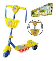 Patinete Infantil C/ Cesta E Luz Musical Floresta Divertida - Dm Toys