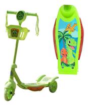 Patinete Infantil C / Cesta Luz E Som Dino - HK Brinquedos