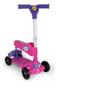 Patinete Infantil Calesita Com Banquinho Removível Rosa