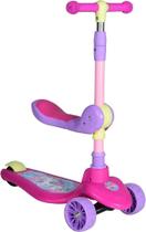 Patinete Infantil com Assento 2 em 1 Meninas Crianças Passeio Parque Praça UNITOYS Rosa