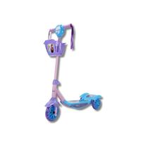 Patinete infantil com cestinha, led e som frozen - bbr toys