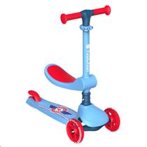 Patinete Infantil Com Led 3 Rodas Crianca Scooter 2in1