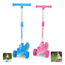 Patinete Infantil Com Música 3 Rodas Dobravel Led Ate 70k