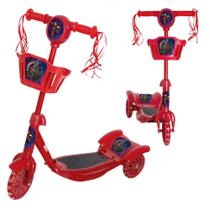 Patinete Infantil Criança 4 Anos Vingadores Vermelho Cesta