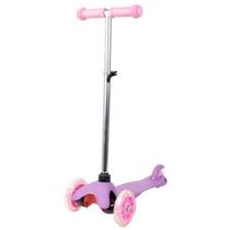 Patinete Infantil de 3 Rodas com Led na Roda Rosa BBR Toys