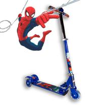 Patinete infantil de ferro 3 rodas com luz - homem aranha - Elite