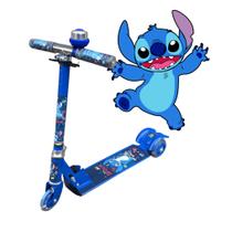 Patinete Infantil De Ferro 3 Rodas Com Luz Stitch Azul Patinete Infantil De Ferro 3 Rodas Com Luz Stitch Azul