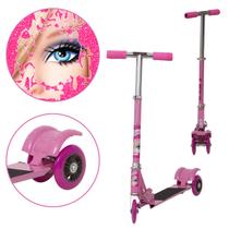 Patinete Infantil de Ferro Barbie Dobrável Meninas Juvenil