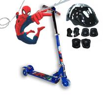 Patinete Infantil De Ferro Homem Aranha 3 Rodas C/ Capacete Patinete Infantil De Ferro Homem Aranha 3 Rodas C/ Capacete