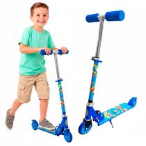 Patinete Infantil Divertido 2 Rodas Dobrável Mini Menino Até 30 kg Azul Portátil