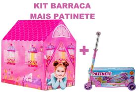 Patinete Infantil Dobrável e Ajustável + Barraca Toca Cabana