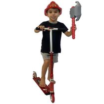 Patinete Infantil Dobrável Menino + Fantasia Kit Bombeiro Patinete Infantil Dobrável Menino + Fantasia Kit Bombeiro