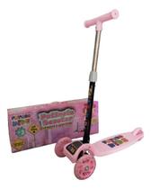 Patinete Infantil Dobrável Rosa - 3 Rodas - 71x55x22 cm