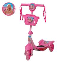 Patinete Infantil Feminino Barbie Ajustável 3 4 5 6 Anos