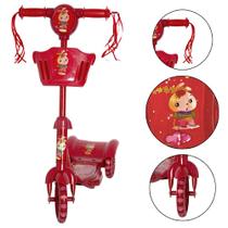 Patinete Infantil Grande Principe 3 Rodas Vermelho Led Luxo