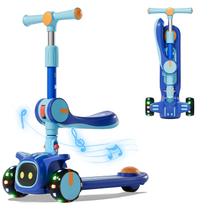 Patinete Infantil Keamaidy Dobrável com 3 Rodas, Música e Luzes