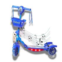 Patinete Infantil Luz de Led e Música de 3 Rodas Azul e Rosa