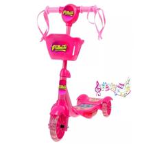 Patinete Infantil Luz de Led e Música de 3 Rodas Azul e Rosa
