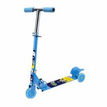 Patinete Infantil Masculino Azul 3 Rodas De Led Dobrável Scooter Menino Criança