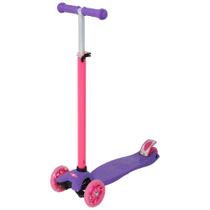 Patinete Infantil Mega Speed 3 Rodas Rosa e Roxo Bel