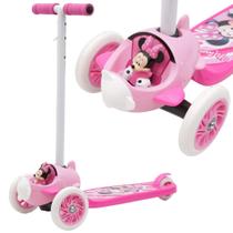 Patinete Infantil Menina 3 Rodas Brinquedo Criança Original Oficial Disney Minnie Avião Voo Divertido Rosa - Zippy Toys